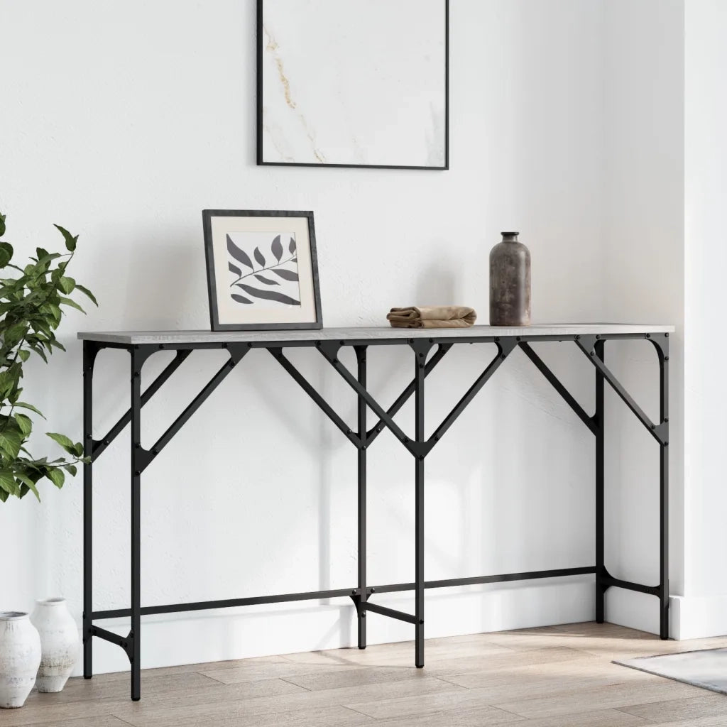 Tavolo Consolle Grigio Sonoma 140x29x75 cm in Legno Multistrato 837760