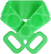 Scrubber a Ruggine con Borsetta di Massaggio, 70 cm di Lunghezza, con Materiale Silicone, per la Rimozione della Pelle Morta, Exfoliante per il Bagno e la Doccia, Utensile per la Pulizia della Ruggine (Verde)