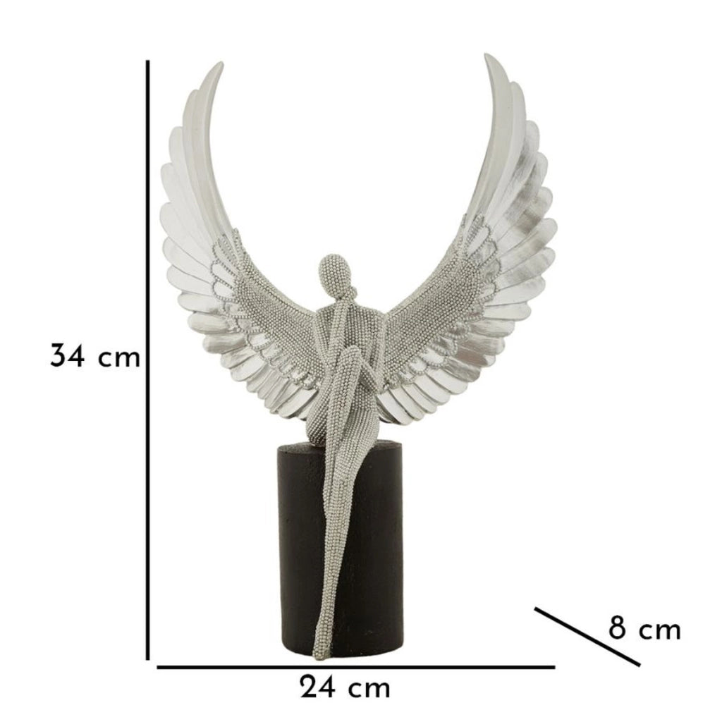 Scultura Fenice 1, Argento, Poliresina, 24x8x34 cm