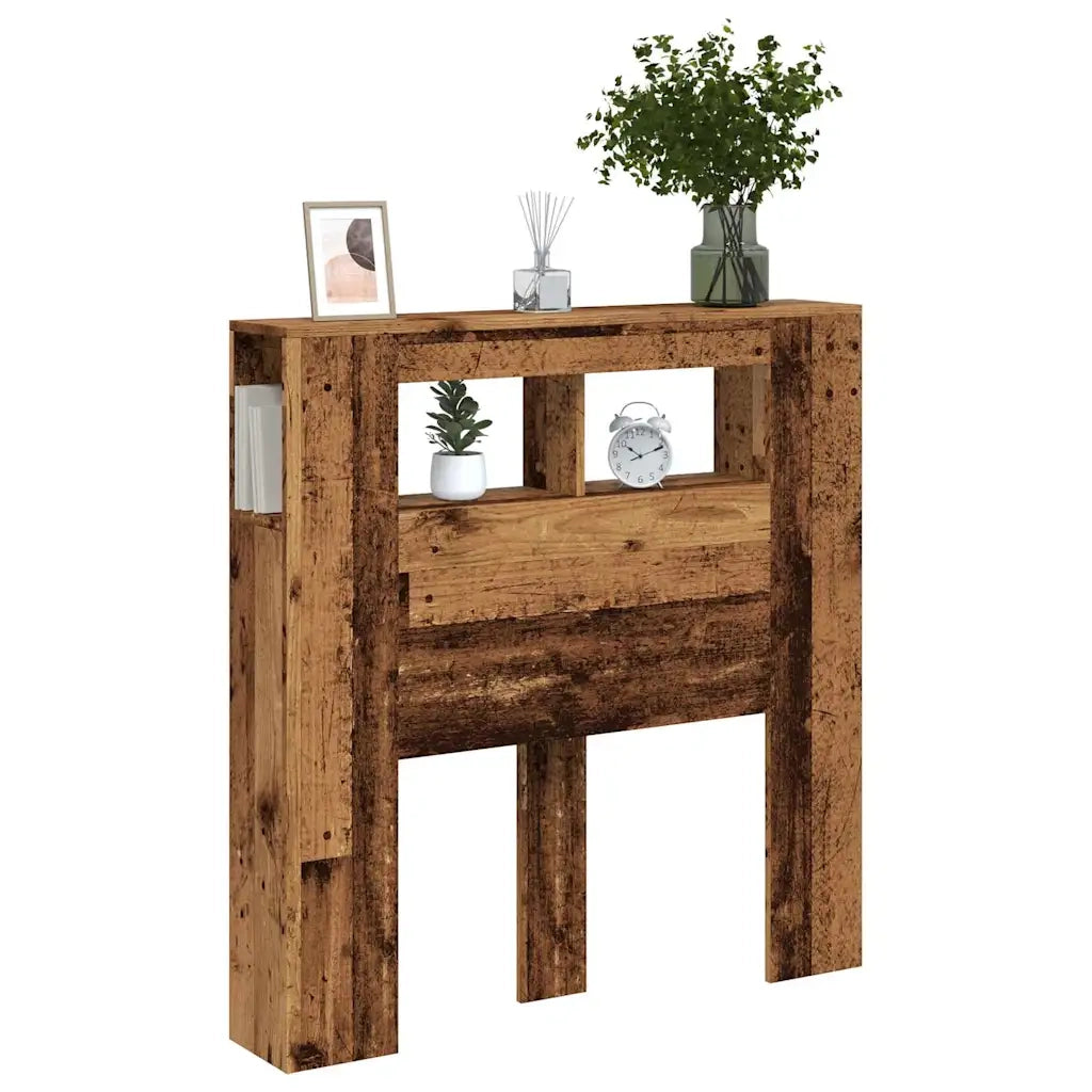 Testiera LED Legno Antico 100x18,5x103,5 cm Legno Multistrato