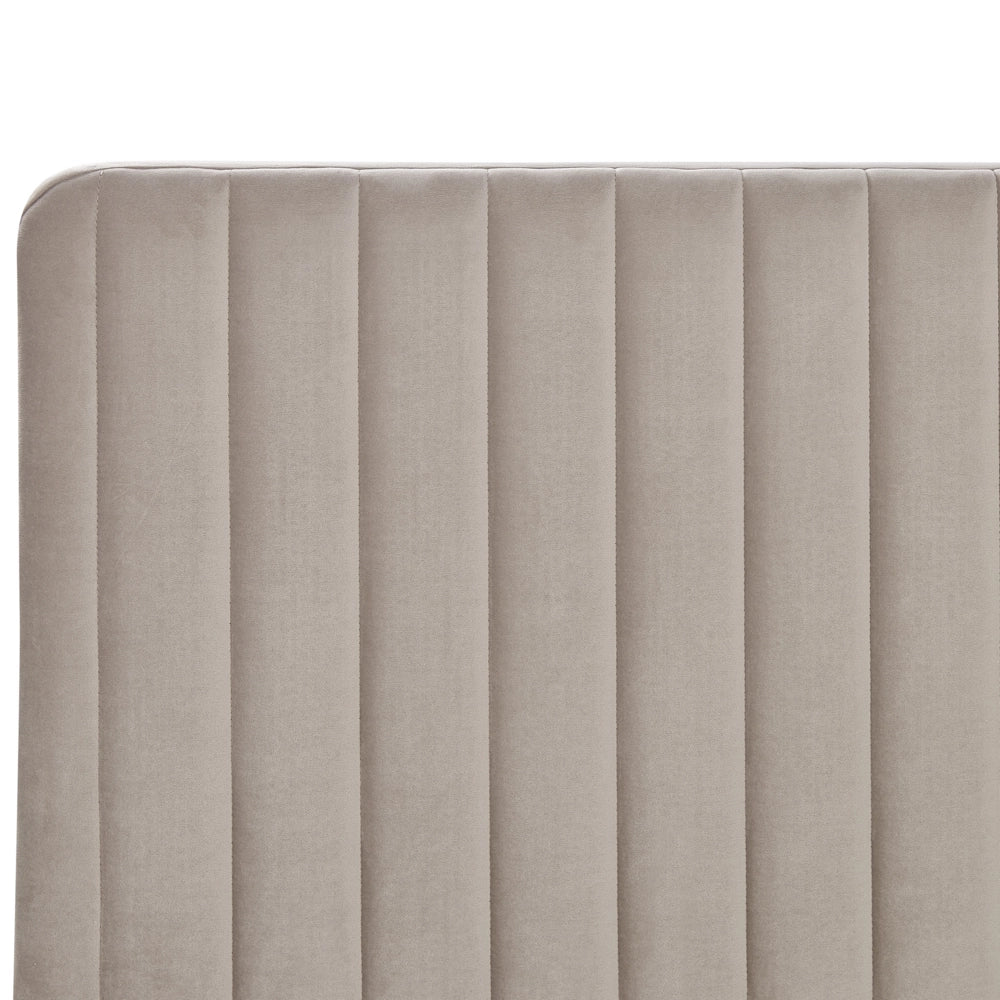 Letto in velluto grigio UE Matrimoniale 140 x 200 cm Testiera Imbottita con Gambe in metallo Design moderno
