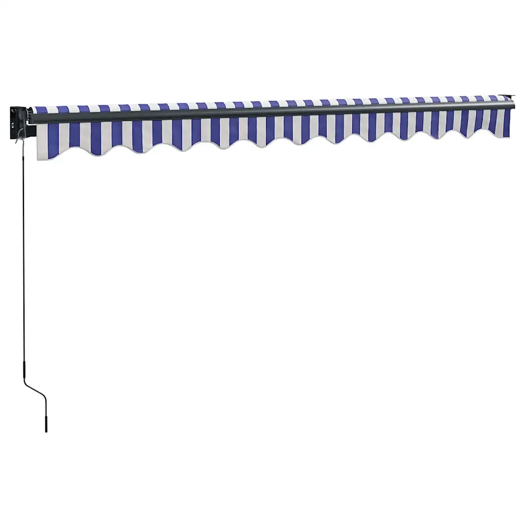 Tenda Sole Retrattile Blu e Bianca 3x2,5 m Tessuto e Alluminio
