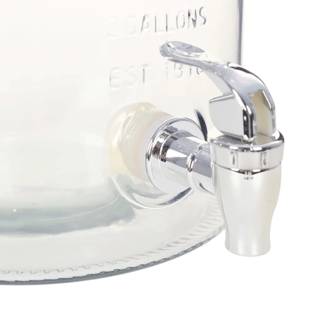 Distributore d'Acqua XXL con Rubinetto Trasparente 8 L Vetro 50829