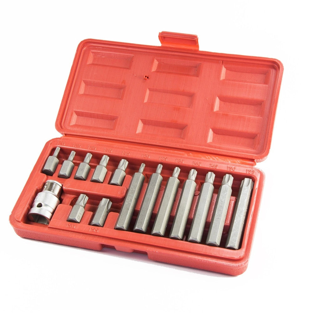 Trade Shop - Kit Set Inserti Chiavi Bussole Torx 15 Pz Hex 1/2" H10 Professionale 15 Pz Torx -