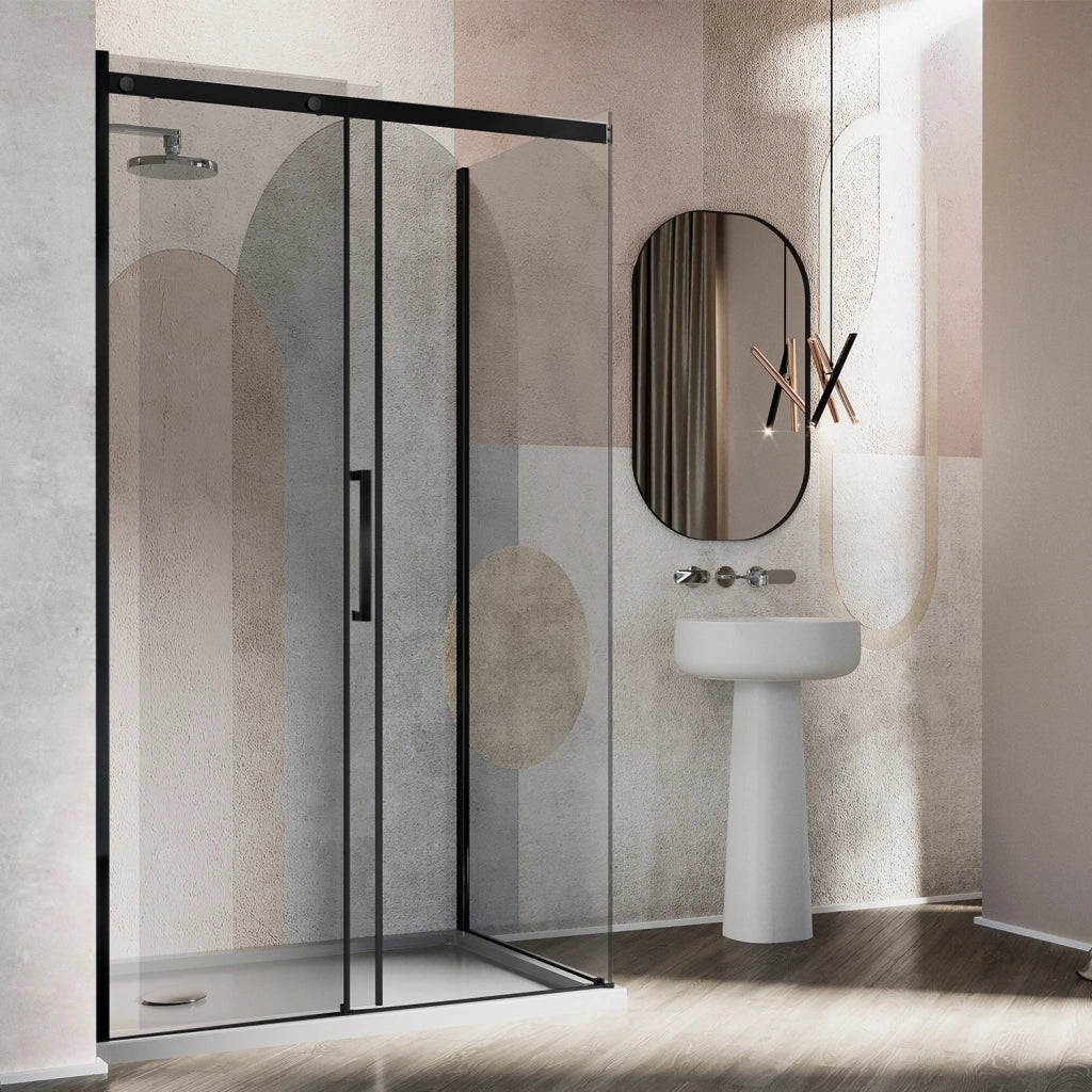 Box Doccia 75x100 CM 198 CM Vetro Trasparente 8 MM Versione Sinistra con EasyClean mod. Prime Bla Duo 1 Anta