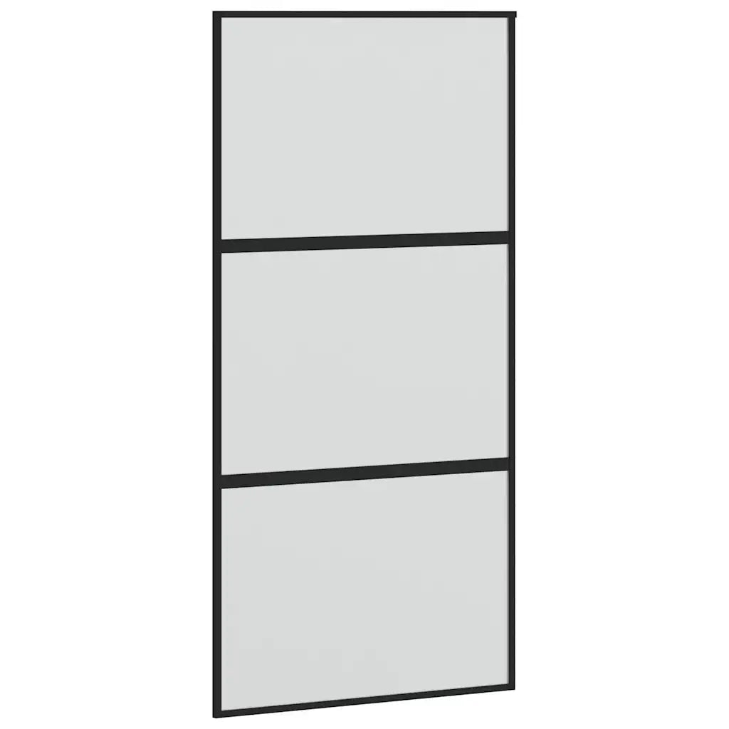 Porta Scorrevole Ferramenta Nera 102,5x205 cm Vetro Temperato