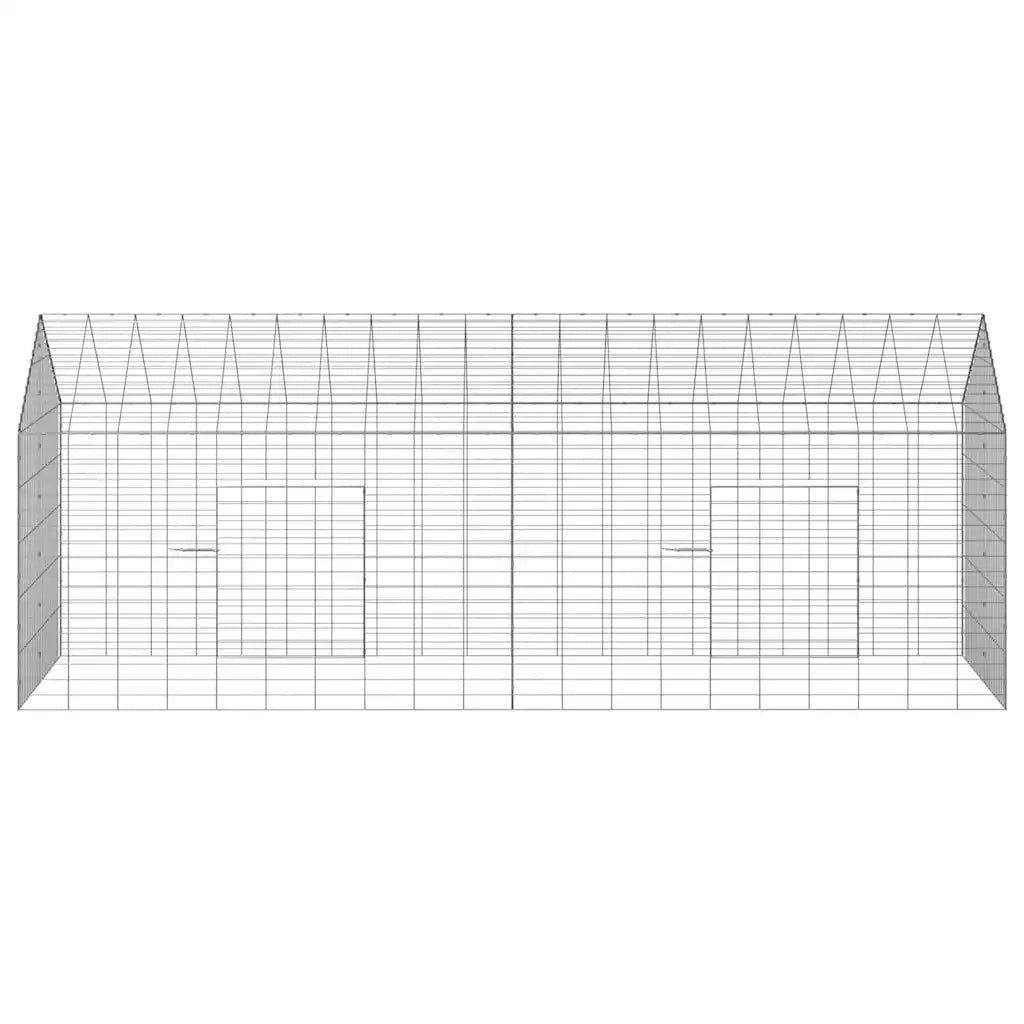 Gabbia per Conigli Argento 200 x 78 x 78 cm Acciaio zincato 42019233