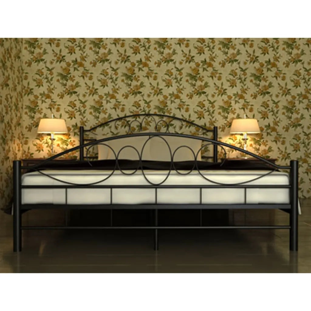 Letto con Materasso Nero in Metallo 180x200 cmcod mxl 95279
