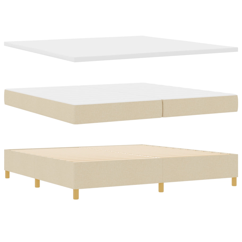 Letto a Box Spring con Materasso Panna 200x200 cm Tessuto