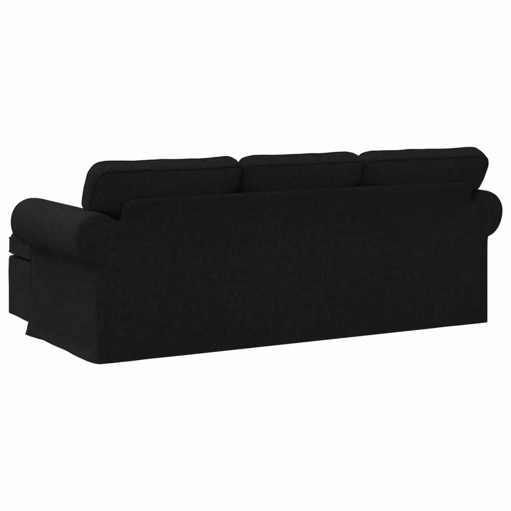 Divano Nero 215 x 138 x 80 cm Tessuto
