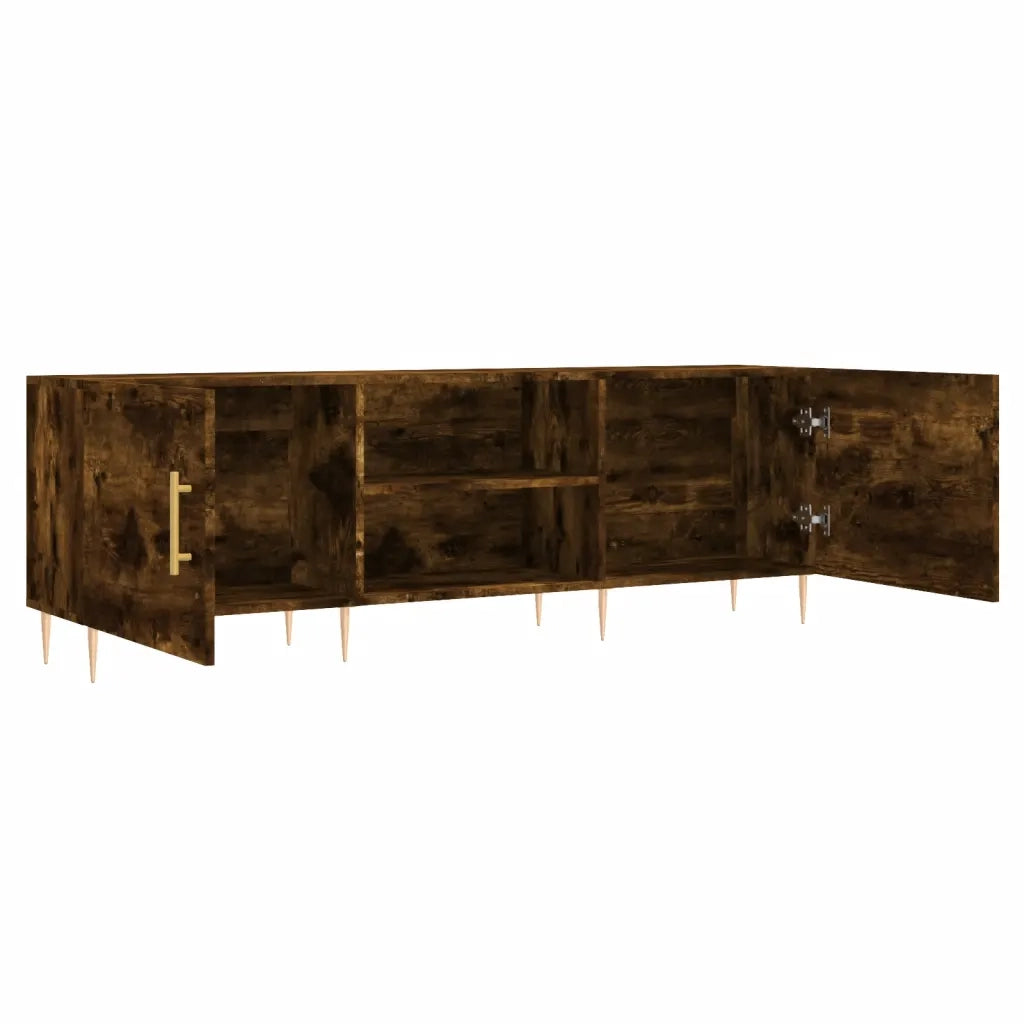 Mobile porta TV moderno in legno composito con pratico vano contenitore 150 x 30 x 50 cm finitura rovere affumicato 02_0048705