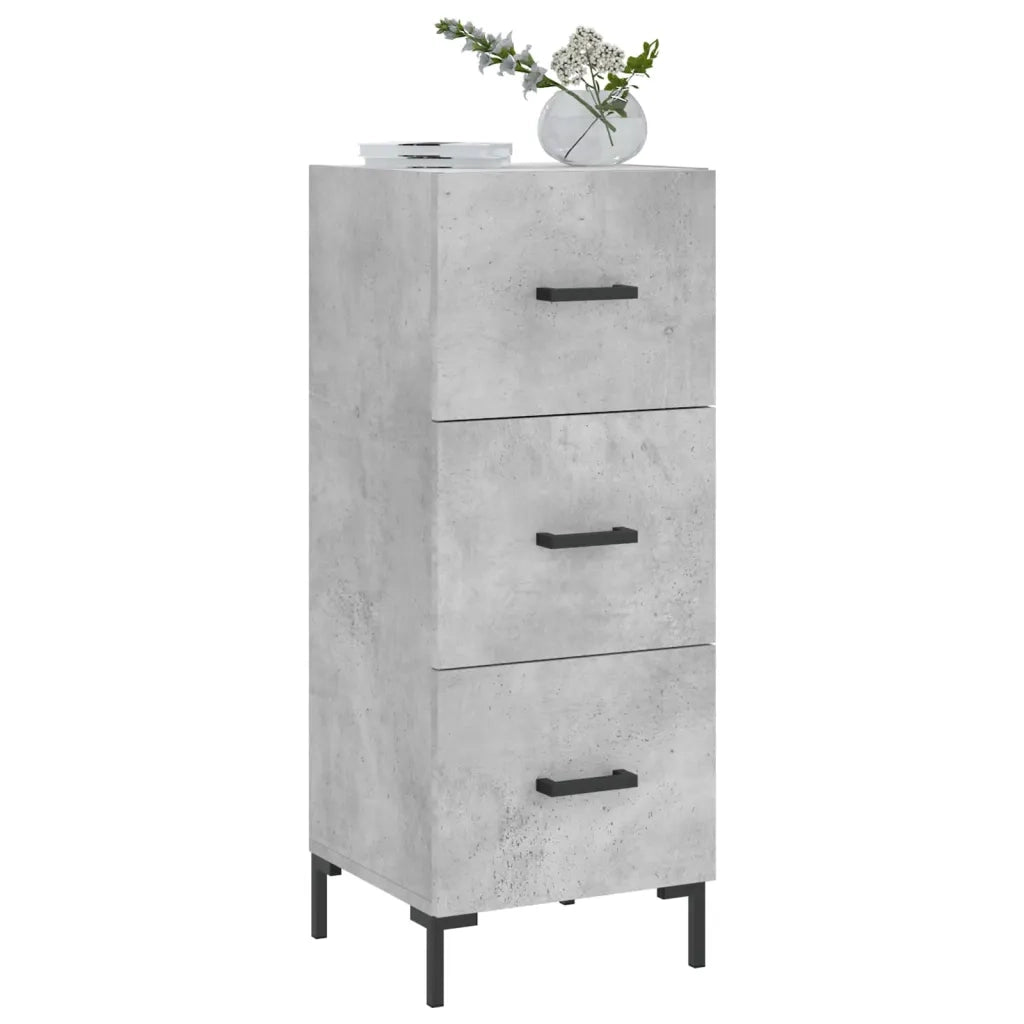 Credenza Grigio Cemento 34,5x34x90 cm in Legno Multistrato 828608