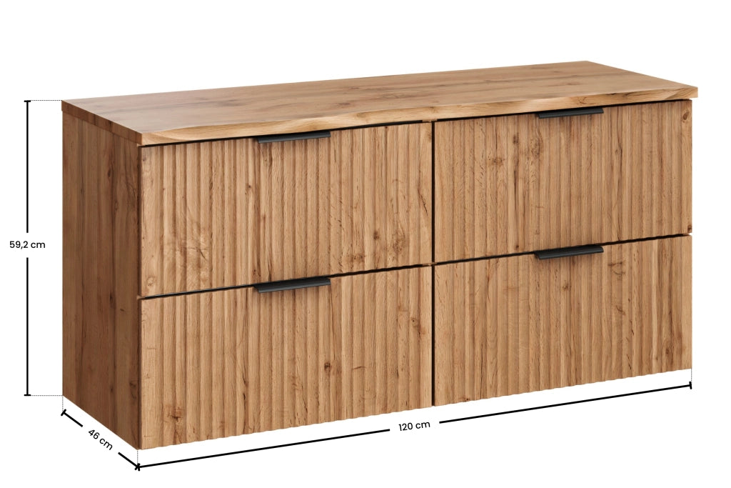 Set mobili bagno 120 cm con piano Adel Oak 120 x 1401 x 46 cm