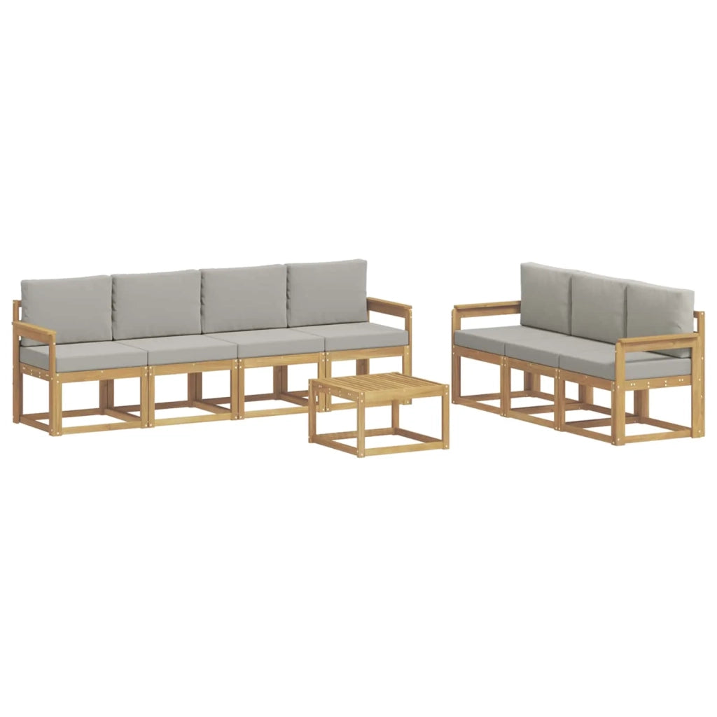 Set di divani da esterno 8 pcs Bianco e Grigio Chiaro 3387340