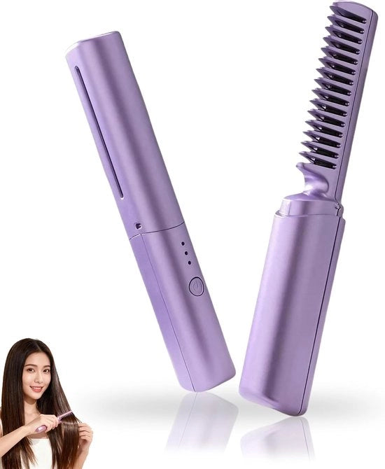 Styler e Crimpatore per Capelli 2 in 1, 2-in-1 Svelto Riscaldante, Strumento di Stile Portatile per Tutti i Tipi di Capelli (Blu)
