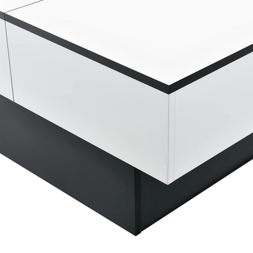 Tavolino con contenitore pannello di particelle 80 cm bianco e nero 03_0006150