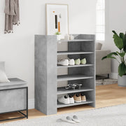 Scarpiera-Scaffale per scarpe Grigio Cemento 74,5x37,5x100 cm in Legno Multistrato