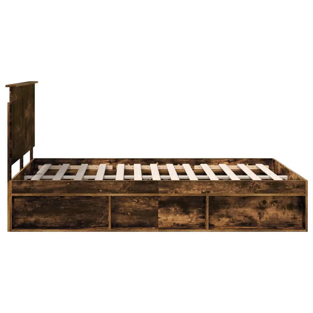 Struttura del letto Rovere fumé 150 x 200 cm Pino massello 3409340