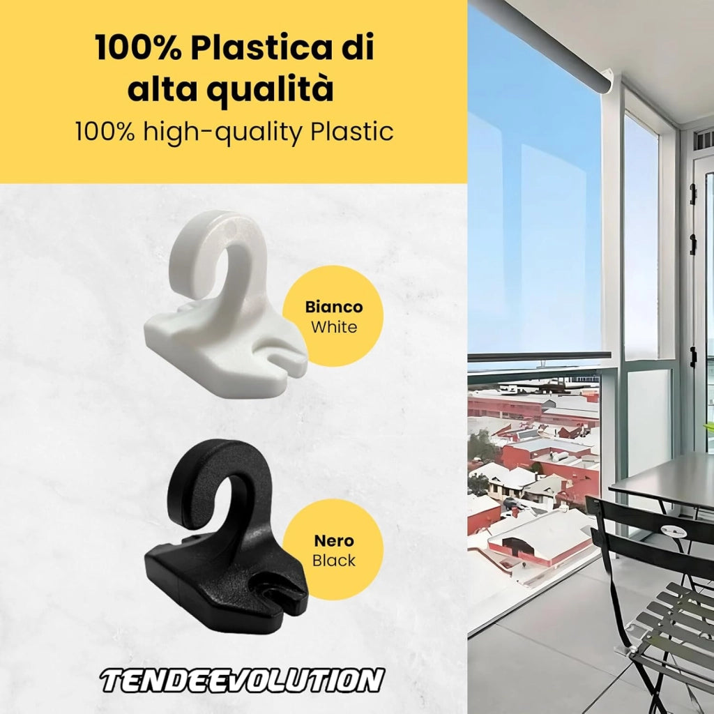 Gancio a Pavimento per tende da sole, Ringhiera ad Uncino Per Tenda a Caduta in PVC Colore Nero