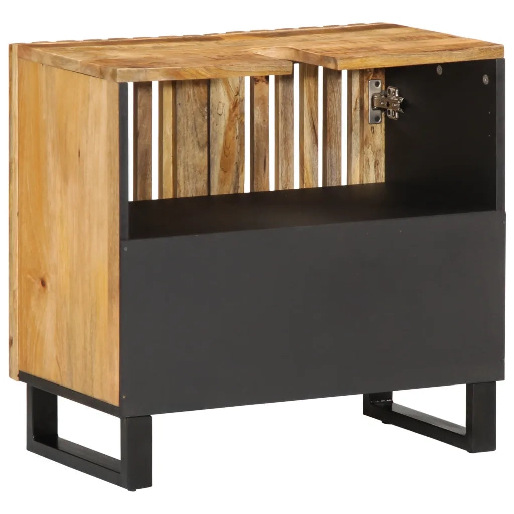 Mobile Lavabo da Bagno-Armadietto da bagno 62x34x58cm Legno Massello Mango Grezzo