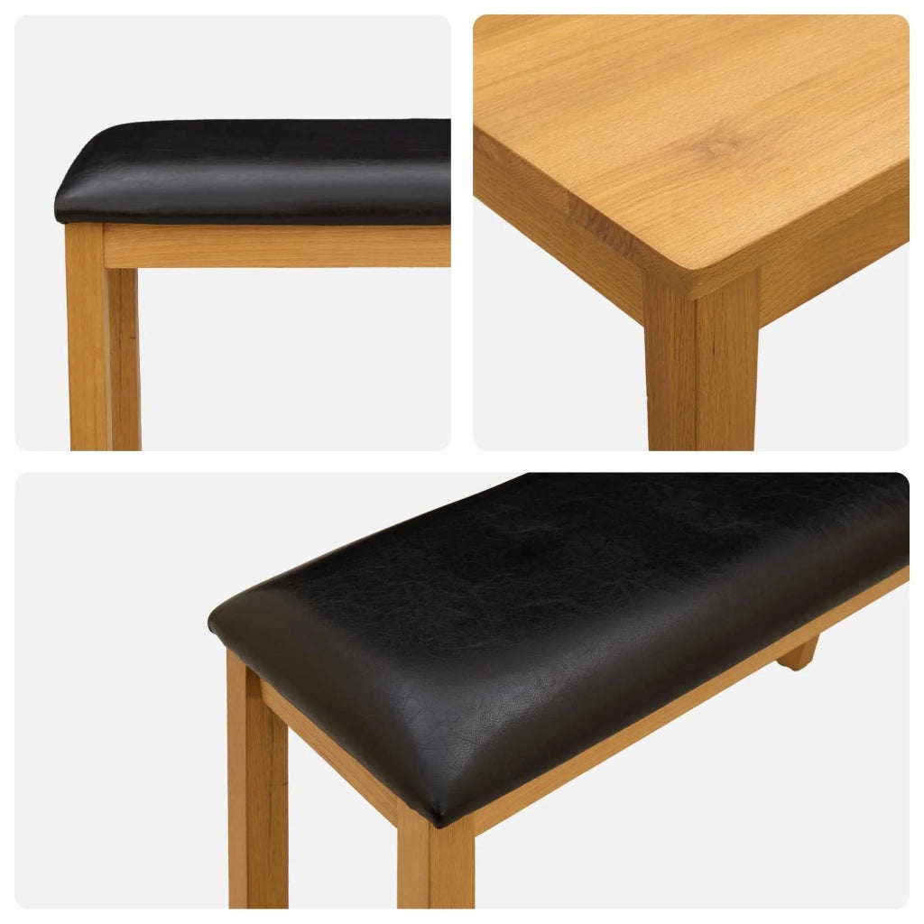 Set da pranzo 3 pz Nero Legno di Quercia Massello 3430274