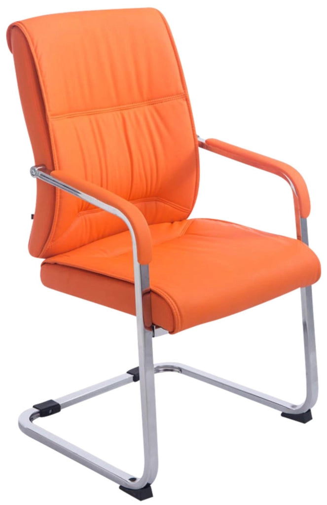 Set di 2 sedie a sbalzo XXL Anubis in similpelle arancione