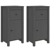 Buffet credenza cassettiera armadio mobile contenitore organizer per cucina soggiorno salotti set da 2 40 x 35 x 80 cm legno massello di pino grigio 02_0036840