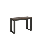Tavolo apribile 120/200x45/90 cm Tecno Double telaio Antracite - Noce