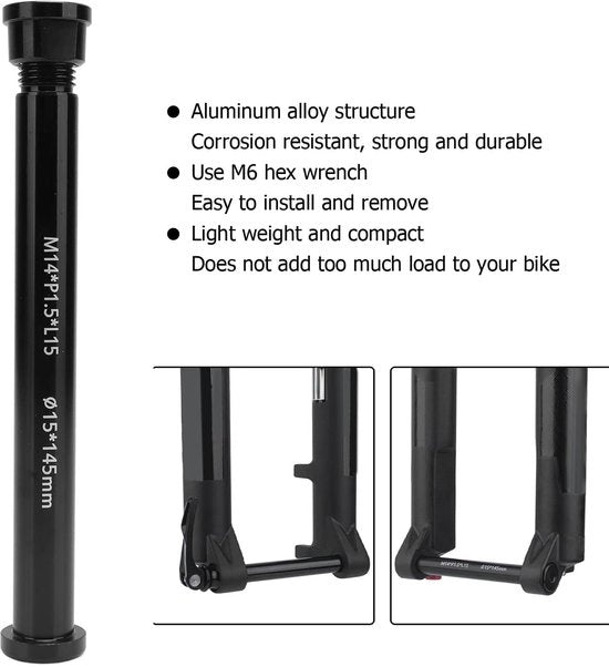 Vite da Thru Axle 15x145mm - M14xP1,5 - Bicicletta da Montagna - Asse - Leggero - Acciaio Alluminio