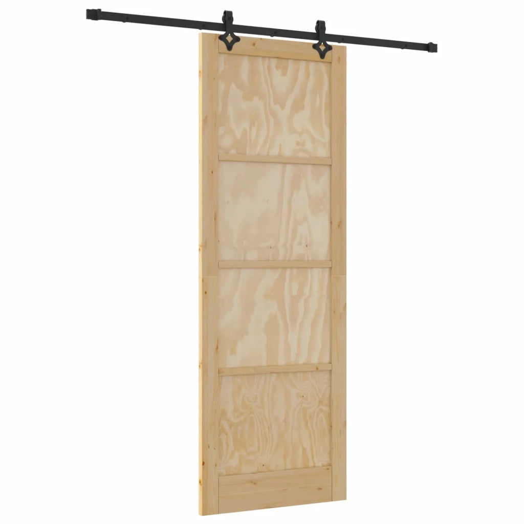 Porta scorrevole Naturale e Nero 83 x 232 cm 3445517