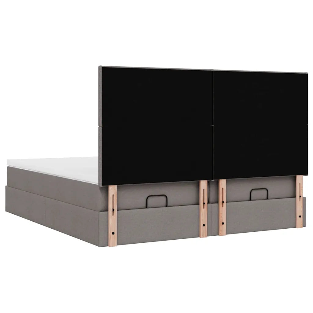 Struttura Letto Pouf con Materassi Tortora 180x200cm in Tessuto 3313675
