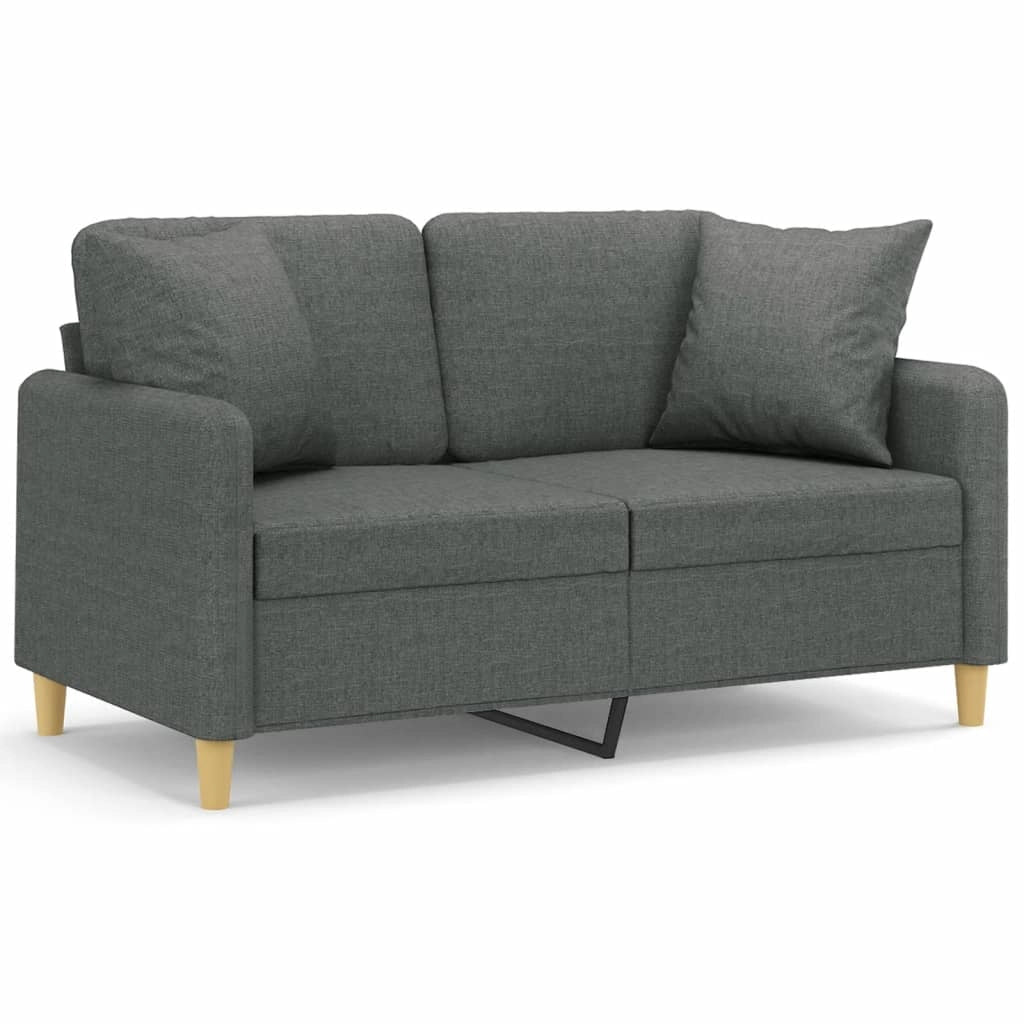 Divano a 2 Posti con Cuscini Grigio Scuro 120 cm in Tessutocod mxl 87882