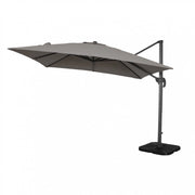 Ombrellone da Giardino Saturno Decentrato 3x3m in Alluminio Bianco Telo Grigio