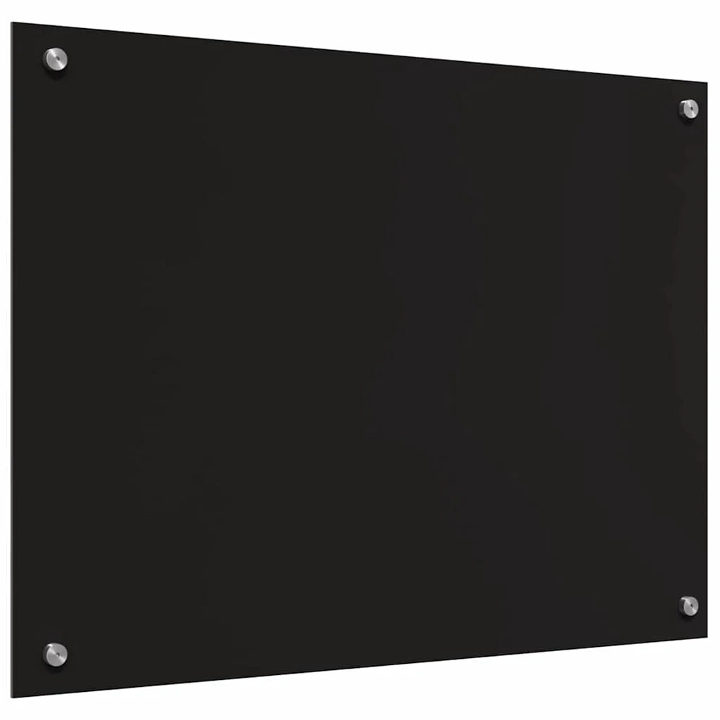 Set di 2 paraschizzi moderni per cucina resistenti al calore 80 x 60 cm in vetro temperato nero 02_0056311