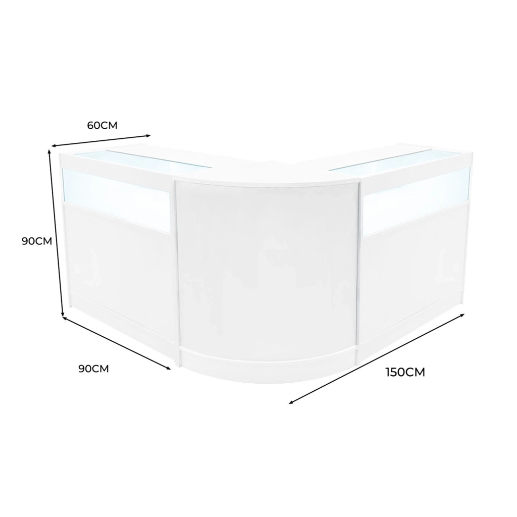 Set Banconi Negozio Iris LED B900 CM60 Bianco con Vetrina e Serratura