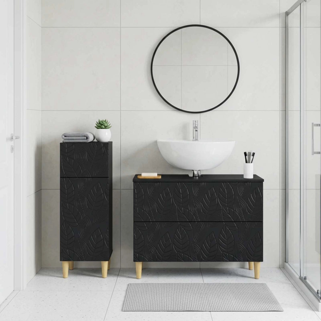 Set di Armadi da Bagno da 2 Pezzi DELFT Nero 3417703