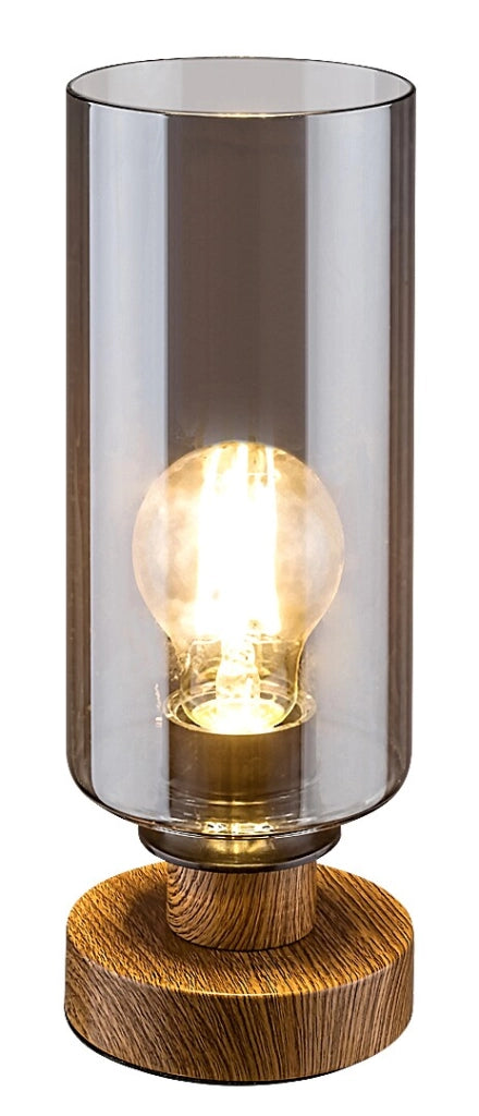 Lampada da tavolo Rabalux Tanno rovere E27 fumé 26cm