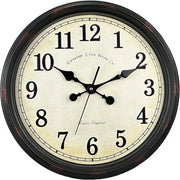 Clessidra rotonda da parete 16 pollici - Silenziosa non ticchettante orologio da parete quartz con vetro incurvato - Ideale per cucina, soggiorno e camera da letto
