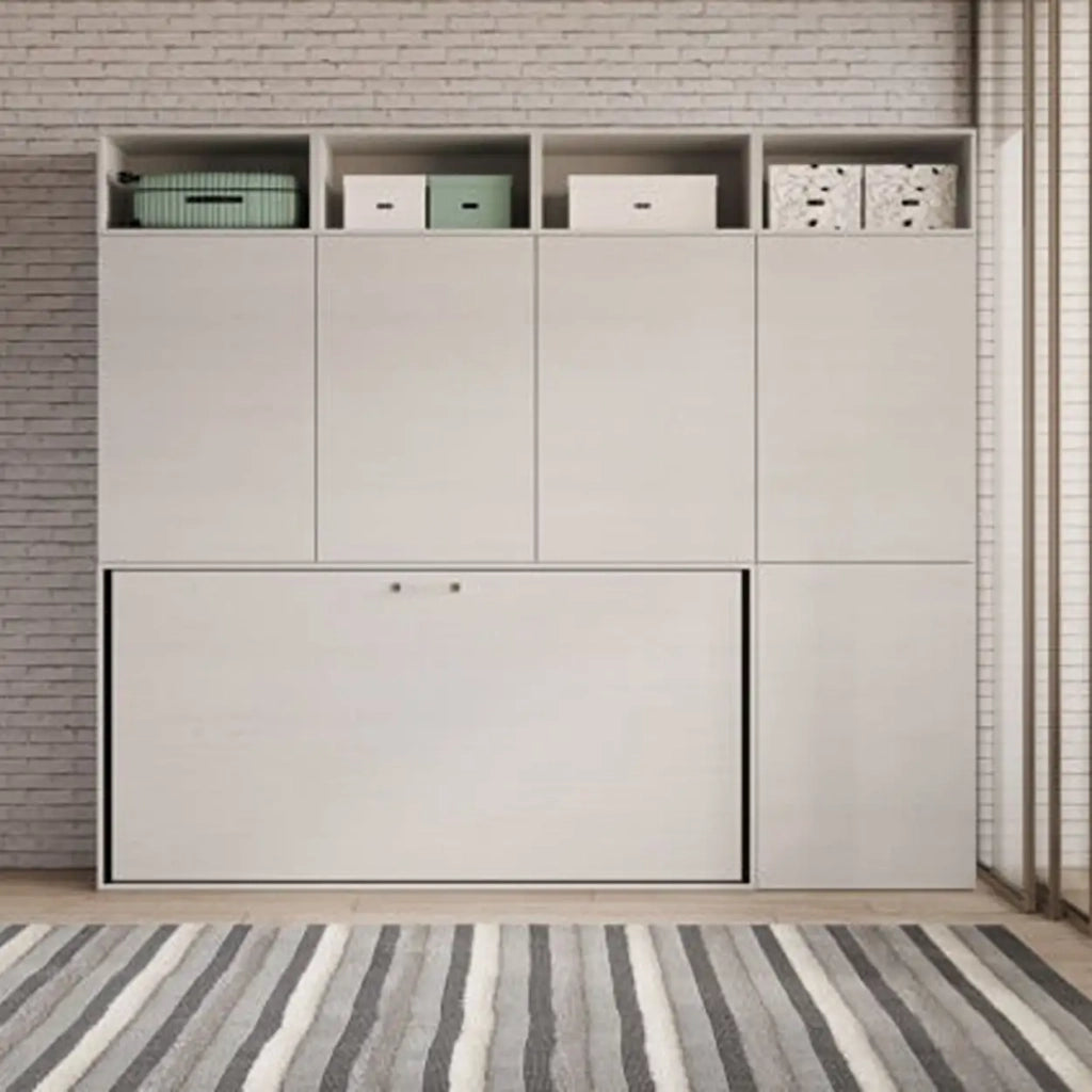 Letto singolo a scomparsa Kando comp.B bianco frassino