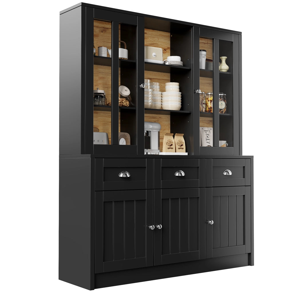 Vetrina Alta con Cassetti ¨C MINIMAL ¨C Nero, 140¡Á38.5¡Á175 cm