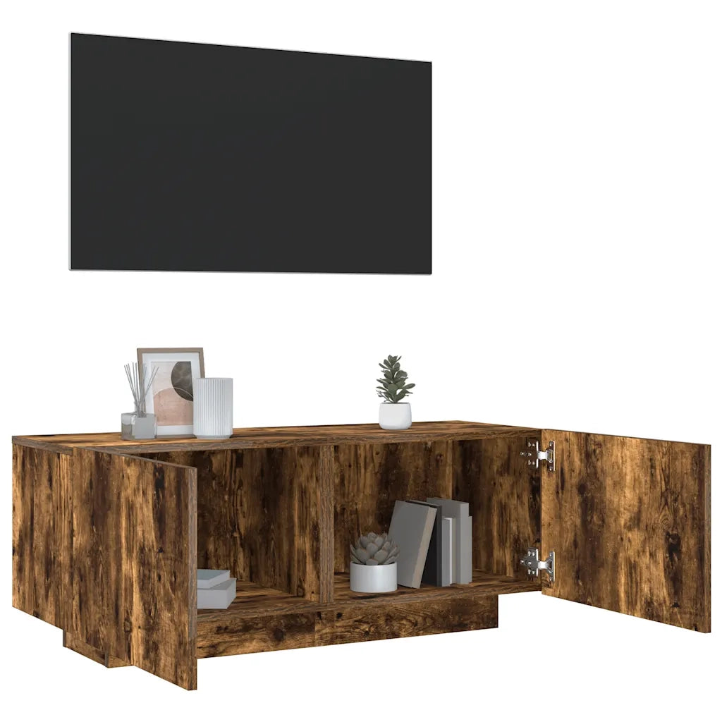 Mobile TV Rovere Fumo 100x35x40 cm in Legno Multistrato 815717