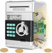 Cassa di Risparmio Elettronica - Contenitore di Risparmio - Denaro in Monete e Biglietti - Codice di Accesso - Regalo Perfetto