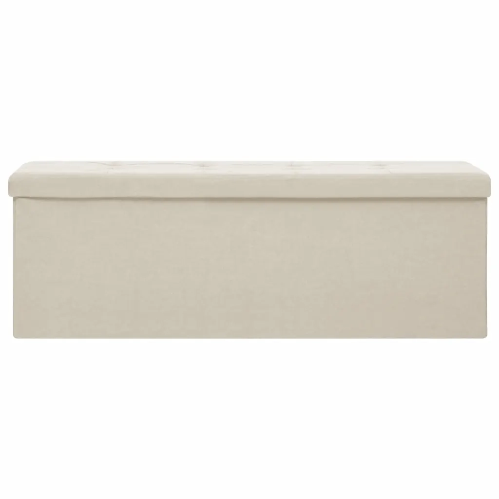 Cassapanca Pieghevole Bianco Crema in Simil Lino 338792