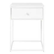 Comodino Vita, Bianco, Metallo, 40x40x55 cm
