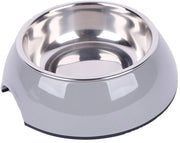 Polveriera per cani e gatti, diametro 17,5 cm, altezza 5 cm, 350 ml, melamina/acciaio inossidabile/gomma, grigio