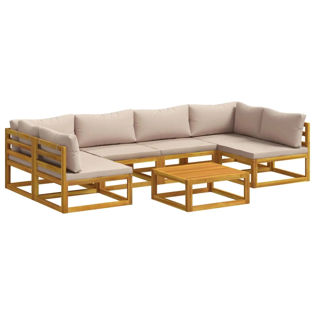 Set di divani 7 pz Naturale Legno di Acacia Massello 3417236