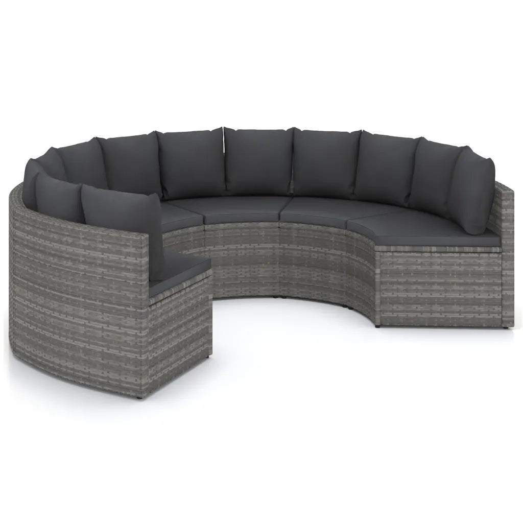 Set Divani da Giardino 6 pz con Cuscini in Polyrattan Grigio cod mxl 41290