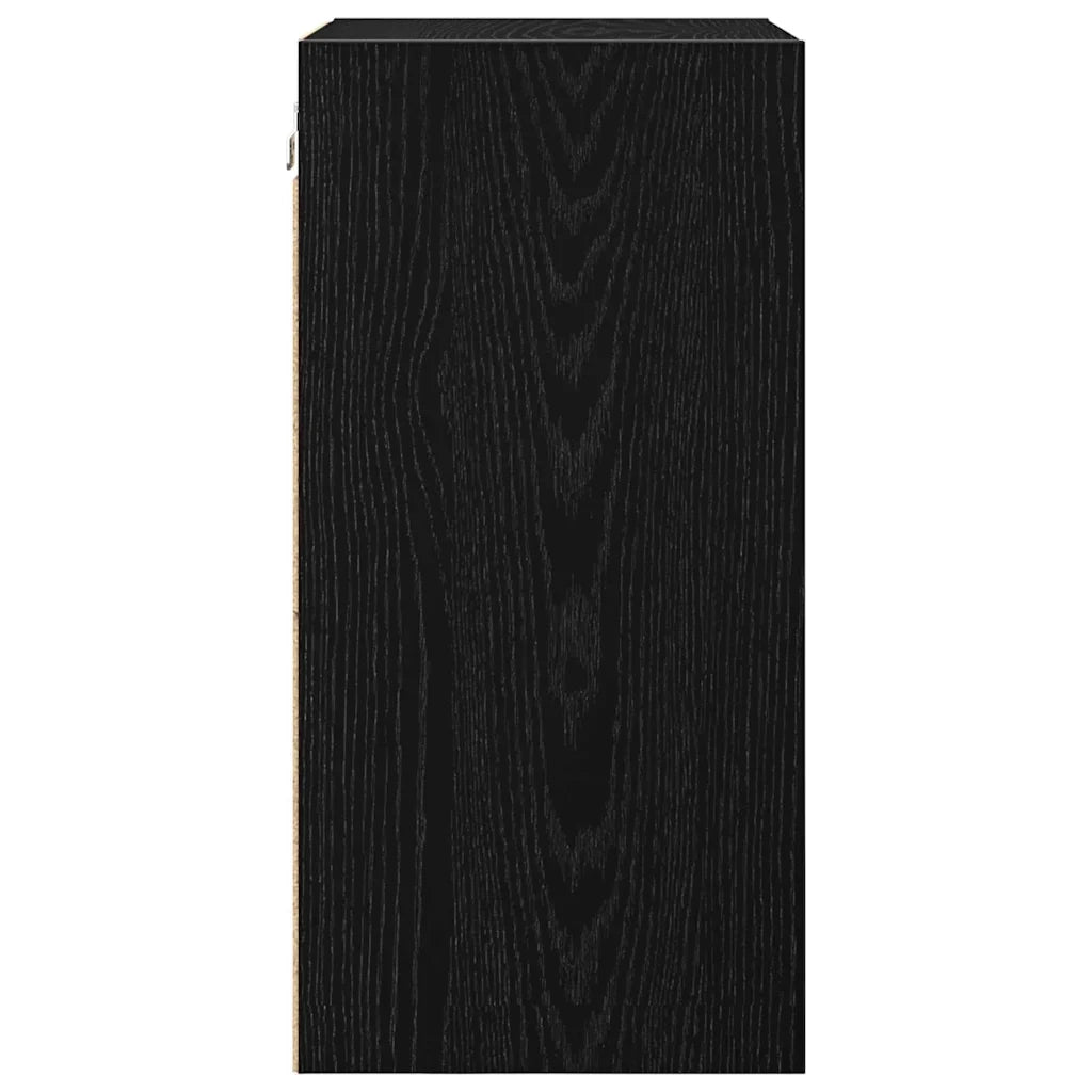 Mobiletto a parete moderno con efficiente spazio contenitivo 40 x 29,5 x 60 cm realizzato in legno composito di rovere nero 02_0052469