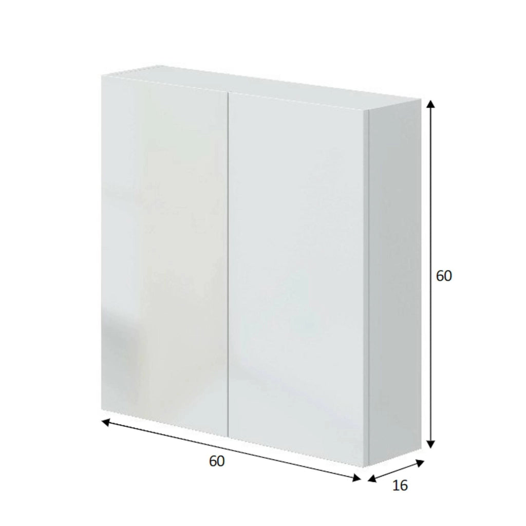Mobile pensile Apollosa, Armadietto sospeso, Mobiletto a muro, Armadio ausiliario multifunzione, 60x16 h60 cm, Bianco lucido