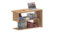 Scrivania con Gamba ad S Girevole 120/65x50x75 cm Volta Quercia Wotan